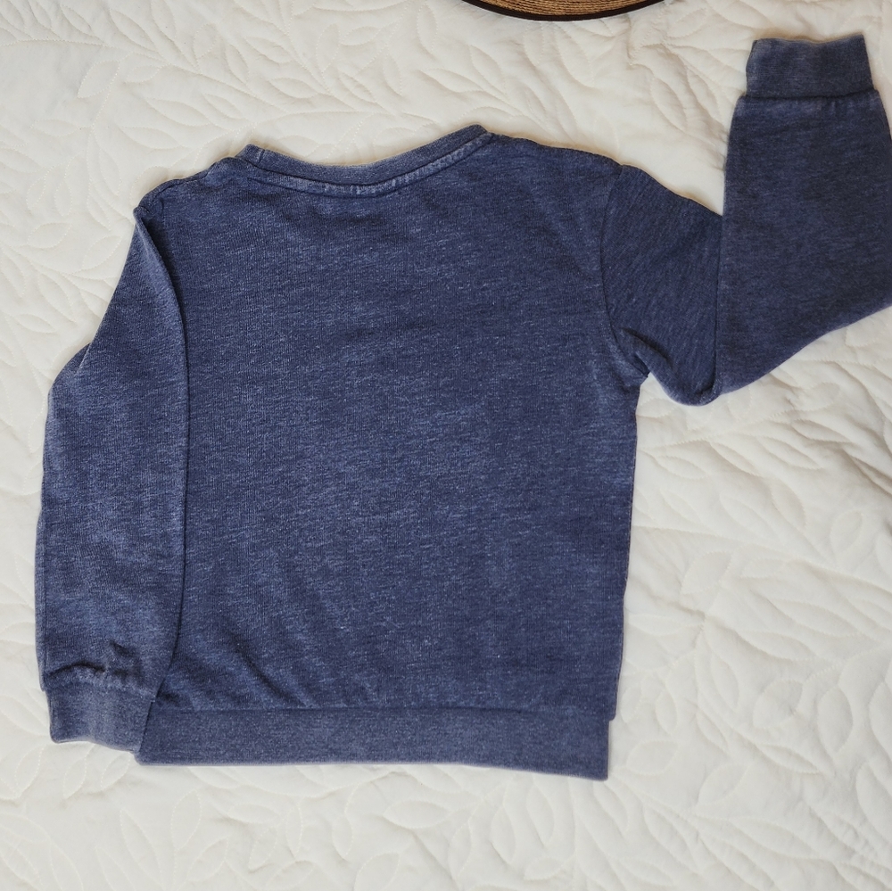 Roxy girls Ribbed Crew neck Sweater, Size 6, Heathered Navy Blue. - Picture 6 of 8